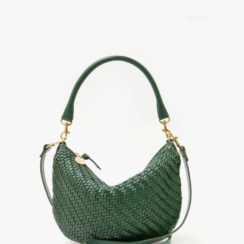 Clare V Petite Moyen Evergreen Woven Zig Zag